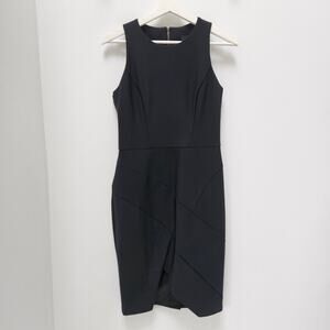 Cue Australia Black Sleeveless Asymmetrical Dress Size 4